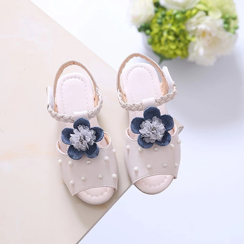 BeckyWalk/Летние босоножки для девочек с милыми цветами детская обувь принцессы с открытым носком и мягкой подошвой, детская обувь для маленького ребенка для девочек CSH730