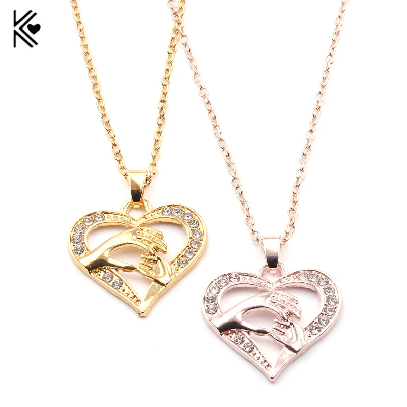 Цепочка с подвеской в виде сердца кристаллами crystal necklace gift for momheart crystal