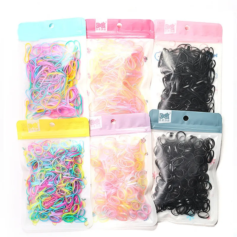 

About 450pcs/bag (small package) 2018 New Child Baby TPU Hair Holders Rubber Bands Elastics Girl's Tie Gum Hair Accessories
