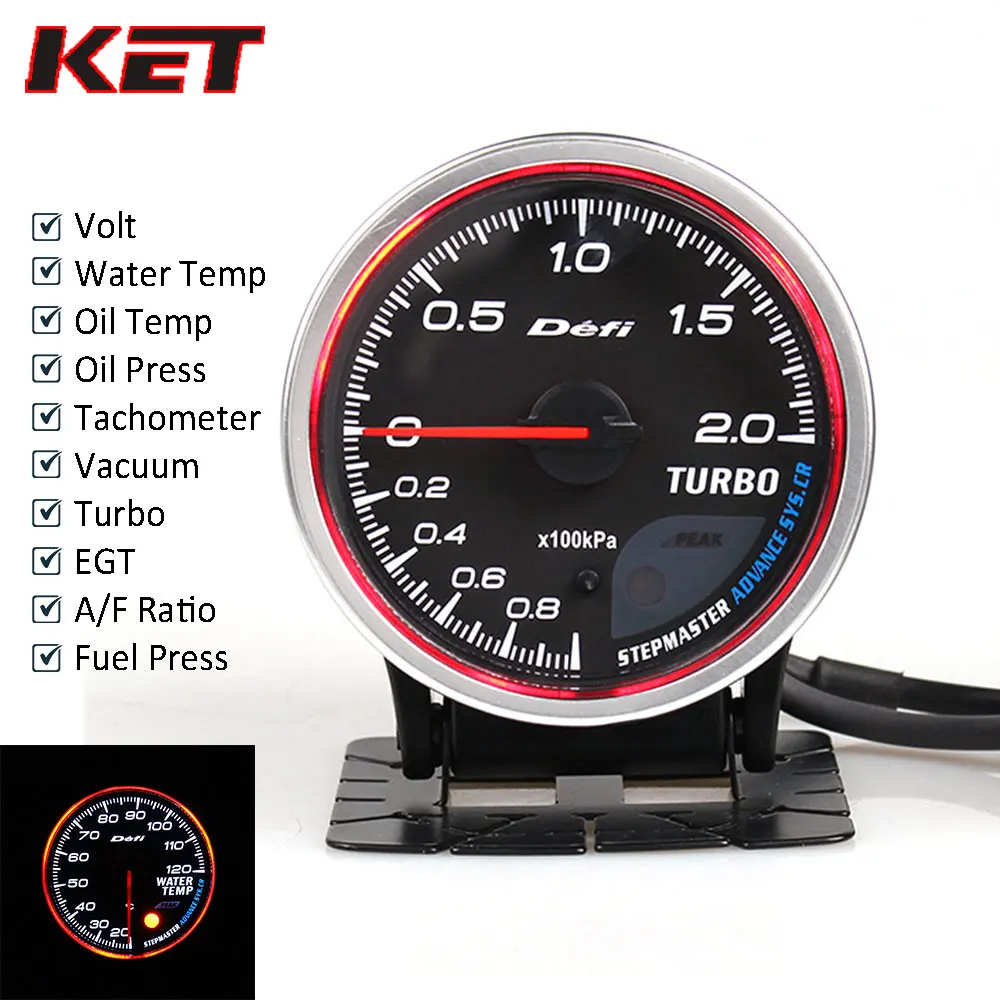 

Defi Advance CR 2.5inch Auto Gauge Meter Turbo BOOST/Water temp/Oil Temp/Oil Press/RPM/Volt/Vacuum/EXT TEMP/AFR/Fuel Press Gauge