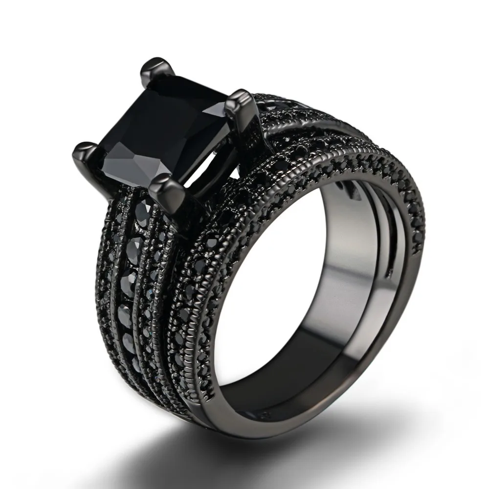 Обручальные кольца из титана черного и синего цвета, классические обручальные кольца для женщин, роскошные ювелирные изделия из Нигерии R4766