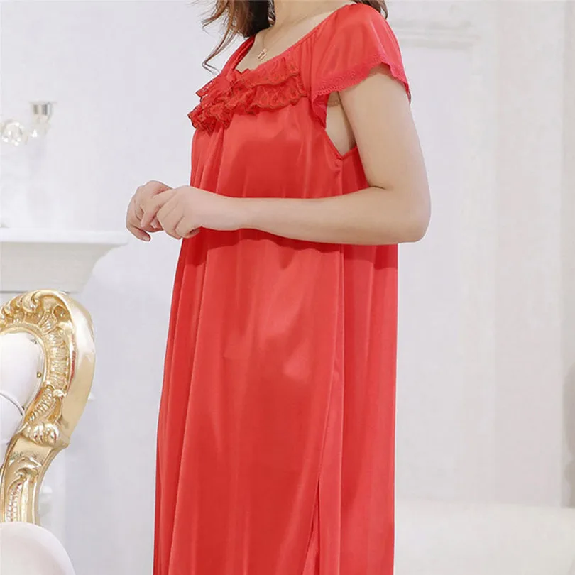 2019 New Summer Women Sexy Solid Nightdress Lingerie Loose Women Sleepwear Nightwear Autumn Sexy Pajamas #E09 (38)