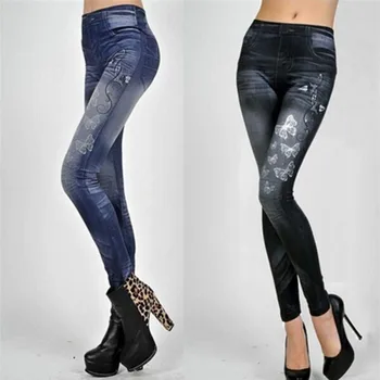 

Leggings Fitness Women Denim High Waist Slim Fit Skinny Leggings Stretch Butterfly Star Jeggings Casual Pencil Pants