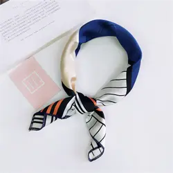 Для женщин девочек элегантный головной шеи шарф атласный шелк Ретро волосы галстук Группы Малый модный прямоугольный шарф Высокое