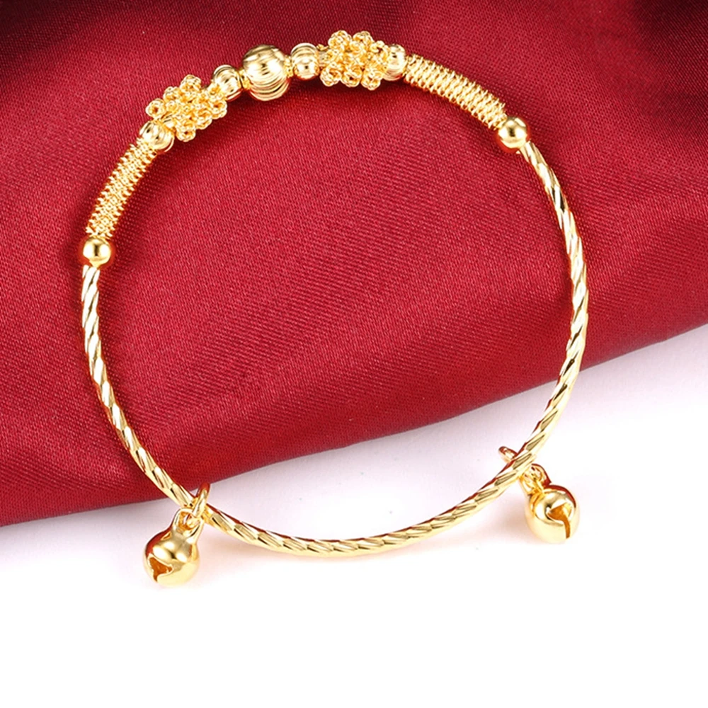 Lovely Children Bangle Bracelet Yellow Gold Filled Baby Jewelry Present