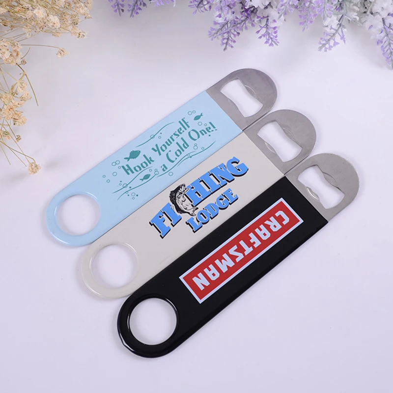 100x Personalized Bottle Openers Custom Logo Printed Bar Blade Vinyl