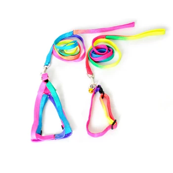 

Dogs Collars Strengthen Colorful Small-sized Pets Puppy Dog Cat Lead Harness Leash Traction Rope Nylon