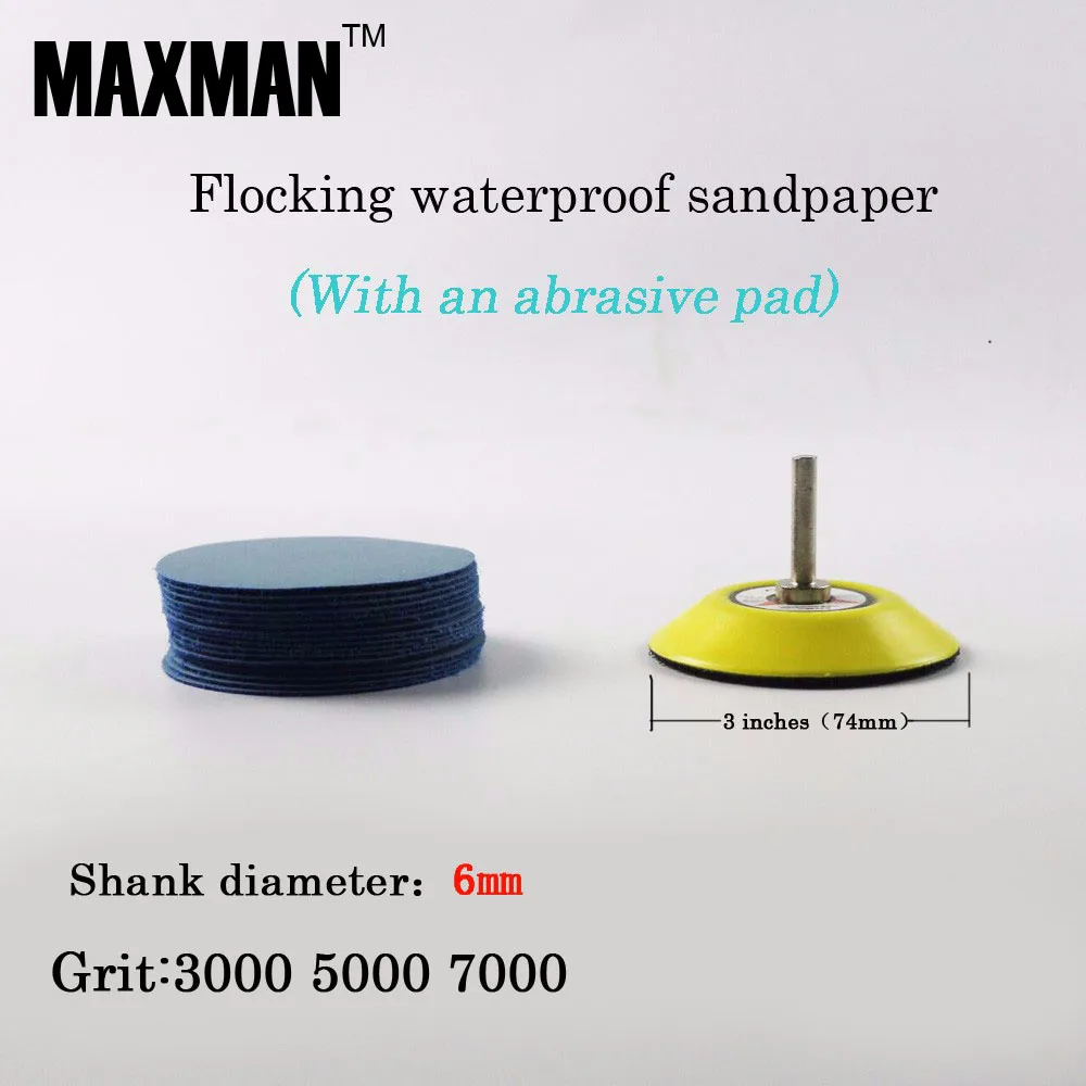 

30 pcs 3 Inches Sanding Tool Waterproof Sanding Paper Disc Electric Grinder Accessories Sanding Tool Grinding Fixture Abrasive