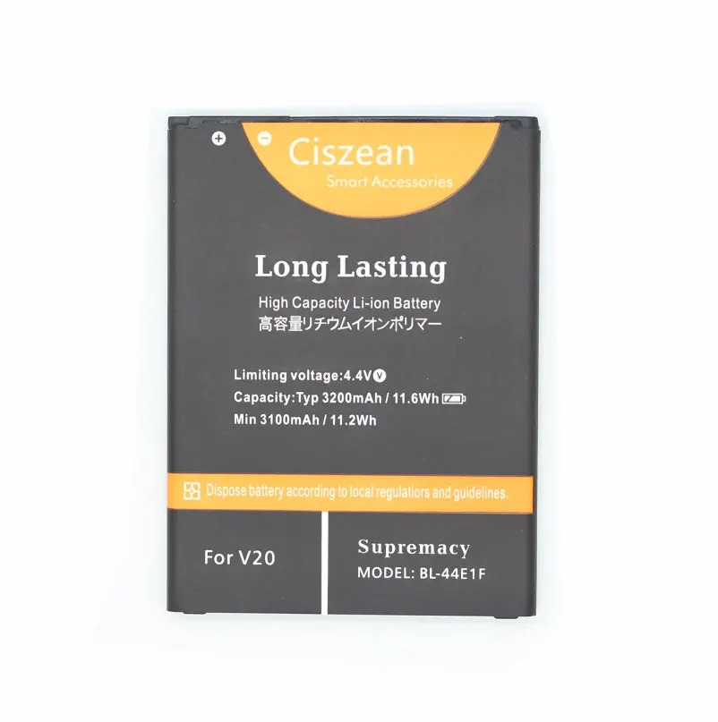 Ciszean 1x3200 мА/ч, BL-44E1F/BL44E1F, запасная батарея, батарея для LG V20 Stylo 3 H990 F800 VS995 US996 LS995 LS997 H990DS H910 H918