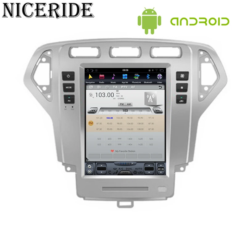Perfect Niceride Vertical Screen Tesla Style 10.4" Car Dvd Player for Ford Mondeo 2007-2010 Car Radio Android 7.1 Gps Navigation BT Wifi 4