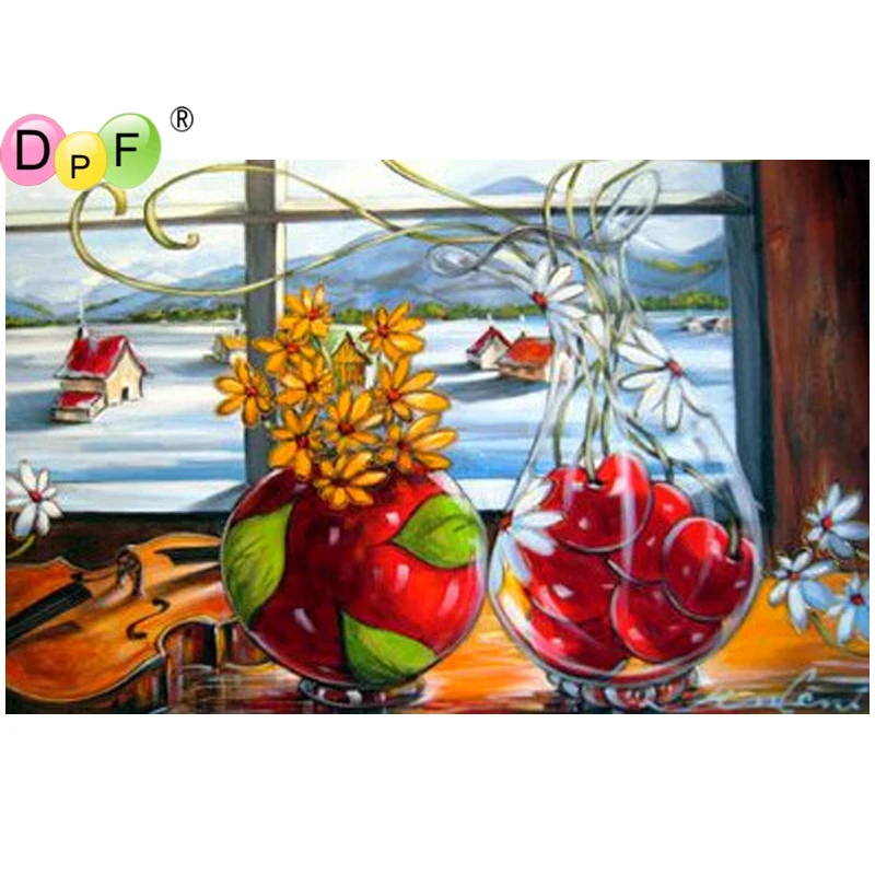 

DPF DIY Window vases 5D full square diamond painting cross stitch diamond embroidery crafts home decor wall painting mosaic kit