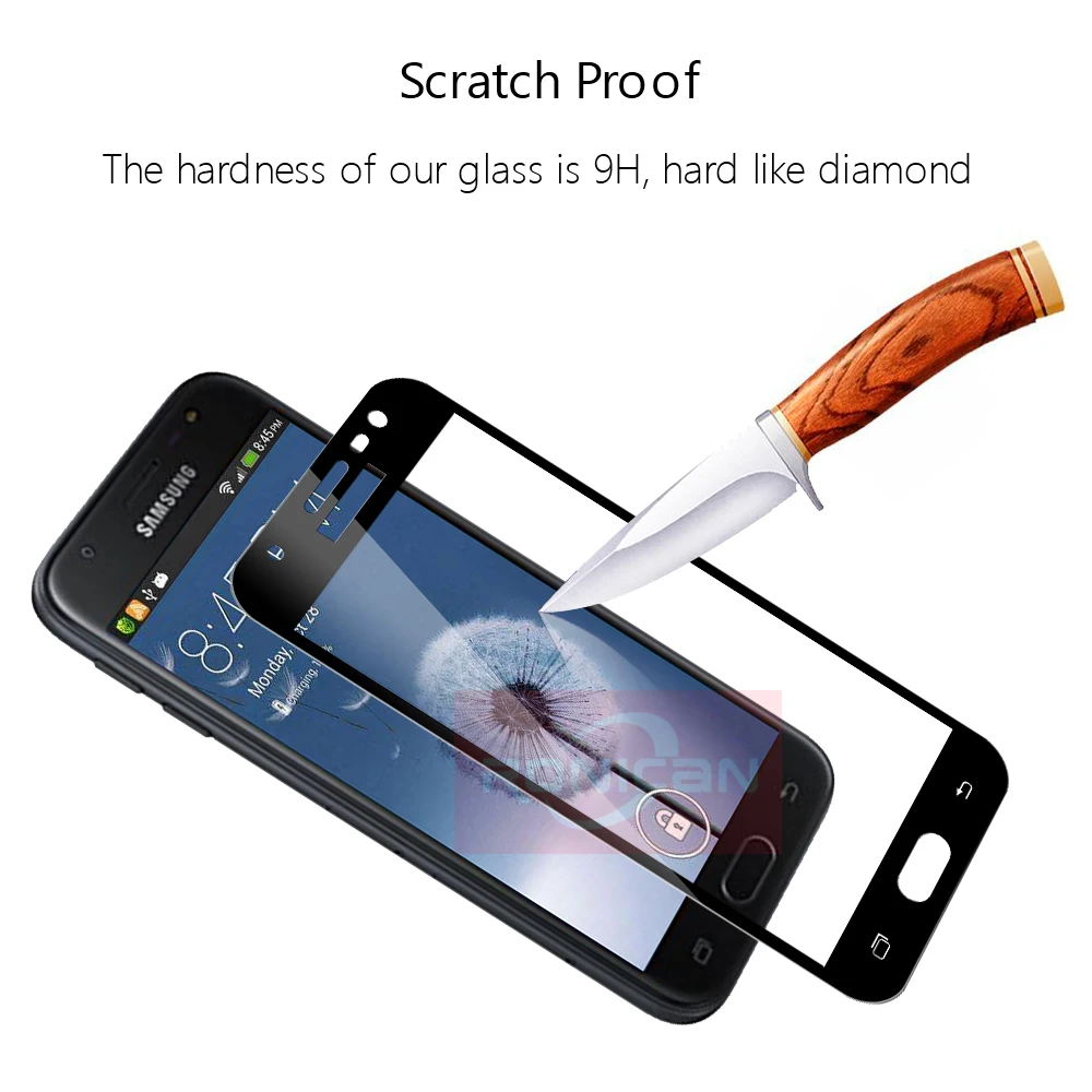 Полное покрытие закаленное стекло для Samsung J3 J5 J7 2017 SM J330 J530 J730 Защитная пленка