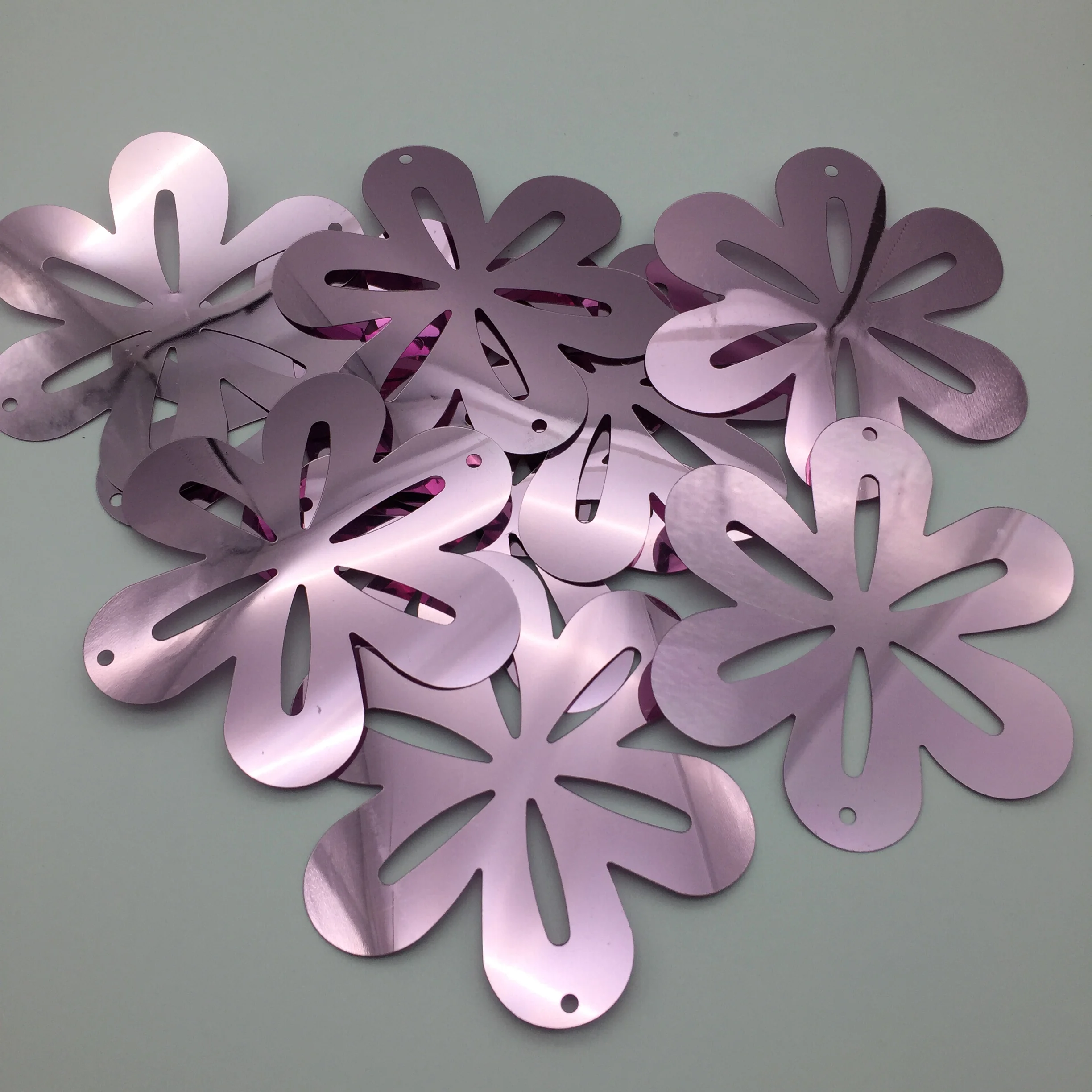 50g 90mm Big Flower Loose Large Sequins Sewing Crafts Light Pink Lila