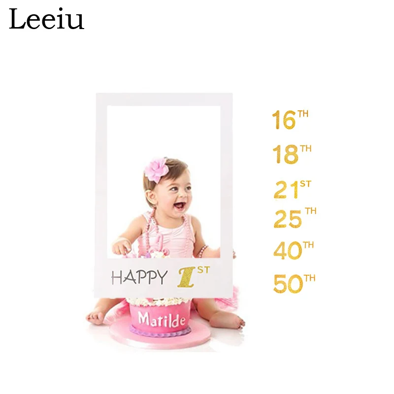 Leeiu Happy 1 St фоторамка на день рождения баннеры юбилей 30 реквизит для фотосессии