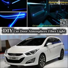 Para Hyundai i40 Afinação de Luz Ambiente interior Atmosfera Luzes Faixa de Fibra Óptica Porta Interior Do Painel de iluminação (não luz EL)