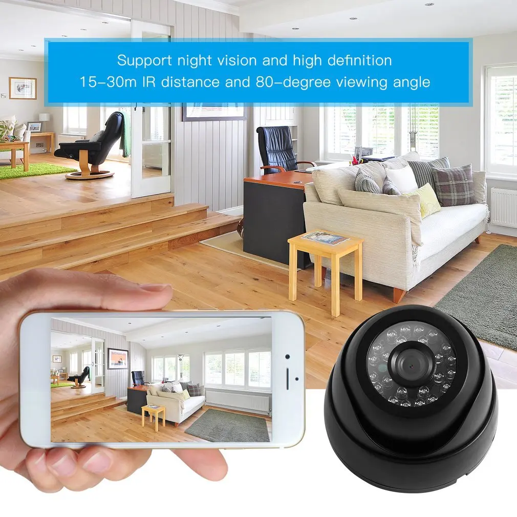 

LESHP Home Security 1/3'' 1200TVL 24 LED Lights Night Vision Waterproof 3.6mm Lens Outdoor HD Security Surveillance Camera