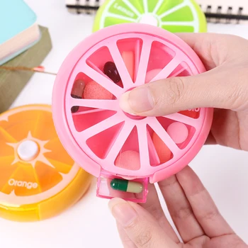 

1PC Weekly Rotating 7 Day Pill Container Pill Box Splitter Pill Organizer Medicine Box Cutter Travel Pillbox Health Stationery