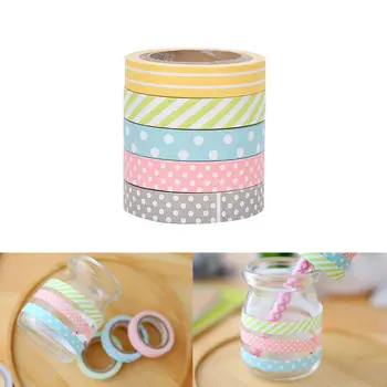 

new (5pcs/set) Decorative Colored Color Paper Tapes Adhesive Tapes DIY Scrapbooking Masking Tape 5M x 8mm