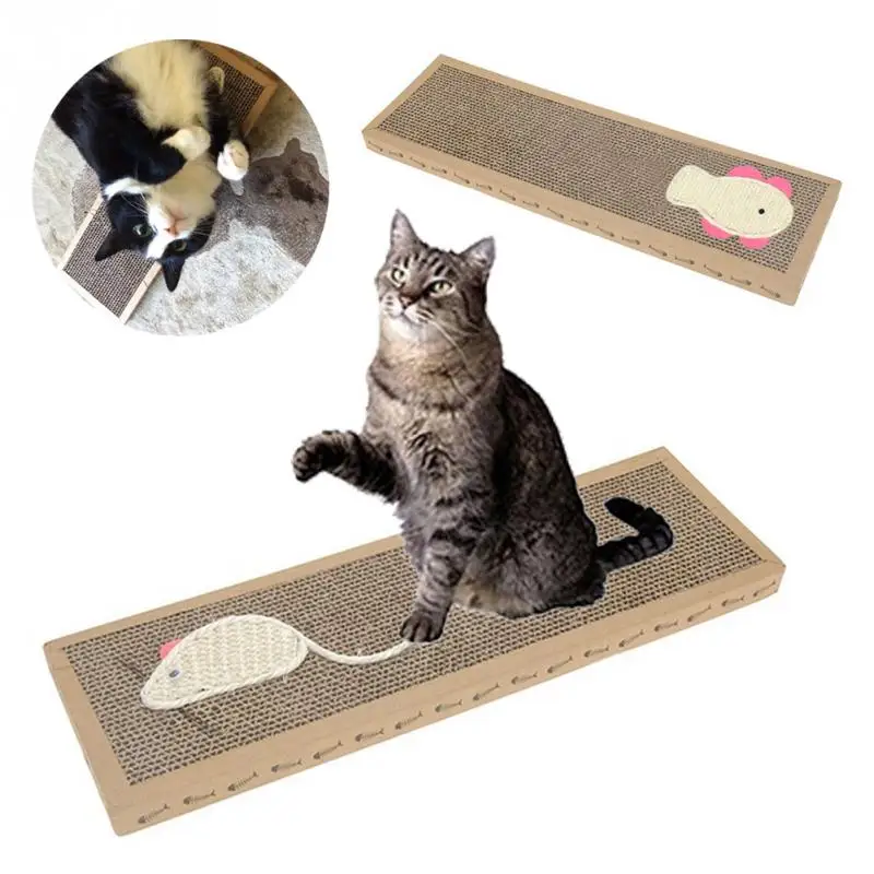 

New Arrival Mouse fish Style Pet Cat Scratch Play Pad Corrugated Safe Card Board Scratcher Toy