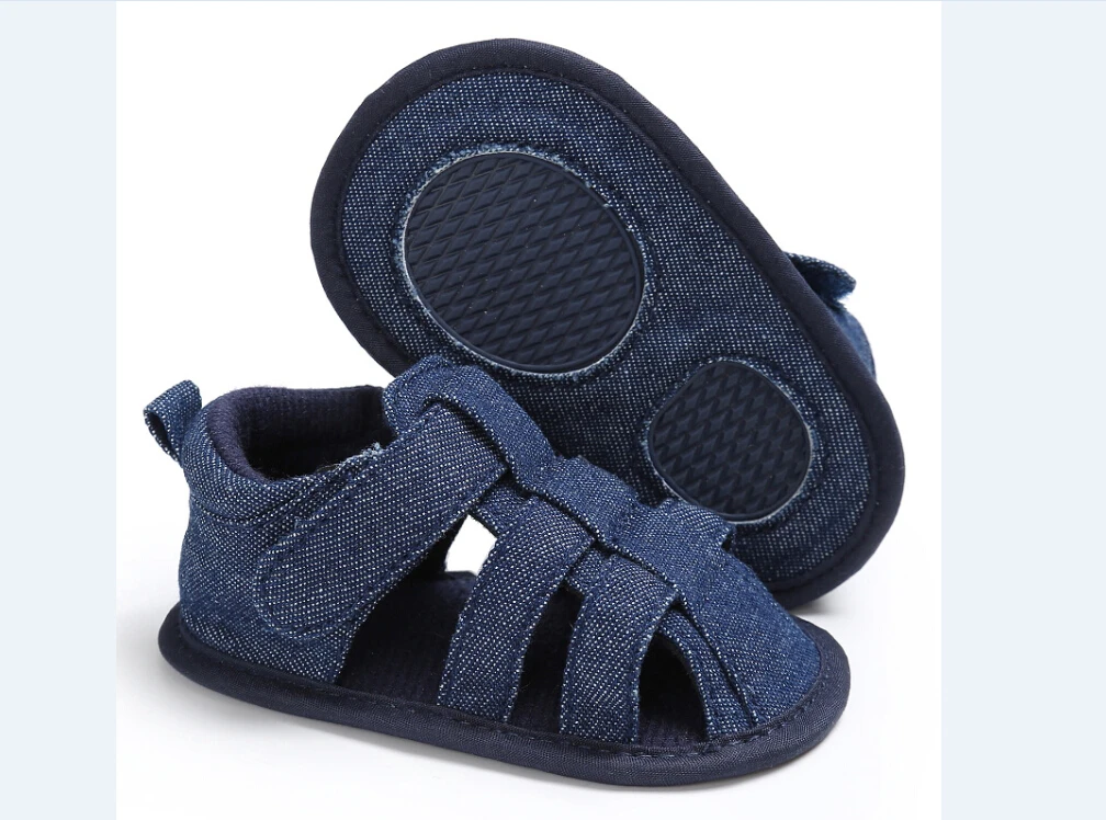 army blue Дети Для Маленьких Мальчиков Парусиновые на мягкой подошве кроватки кроссовки сандалии для новорожденных; Новинка - Цвет: army blue