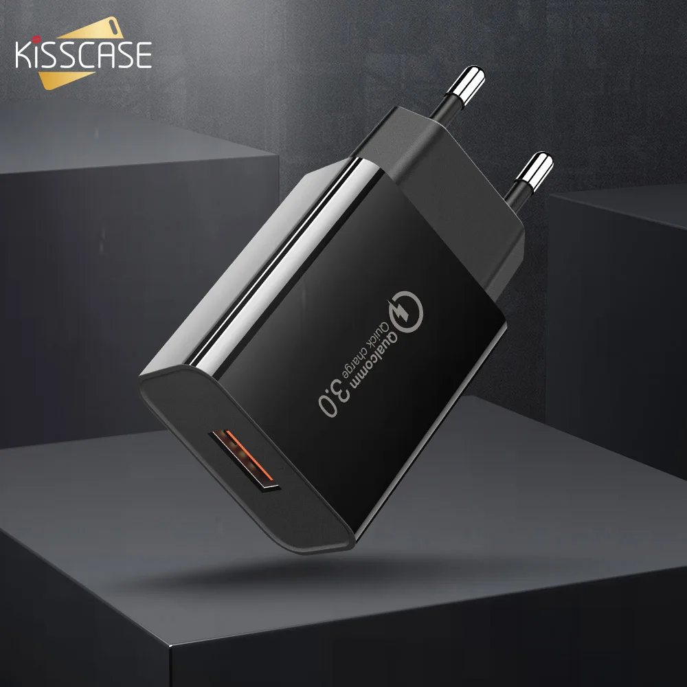KISSCASE универсальное QC 3,0 быстрое зарядное устройство для телефона для samsung Note 10 S10 быстрое настенное зарядное устройство cargador rapido 3,0 usb