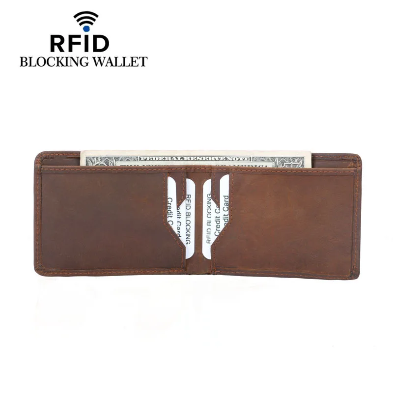 Slim Thin Mens Leather Wallet Money Clip Credit