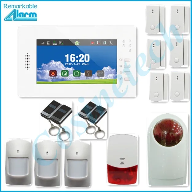 HOT SALES 868MHZ Smart home security alarm,support IOS Android APP 7 inch touch screen GSM alarm system with police strobe siren HOT SALES 868MHZ Smart home security alarm,support IOS Android APP 7 inch touch screen GSM alarm system with police strobe siren