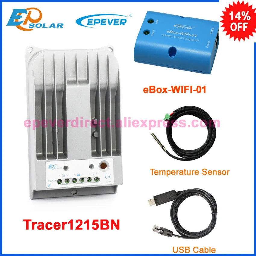 

12v volts 10A 10amp Tracer1215Bn with USB cable+temperature sensor solar controller wifi connect function MPPT EPEVER