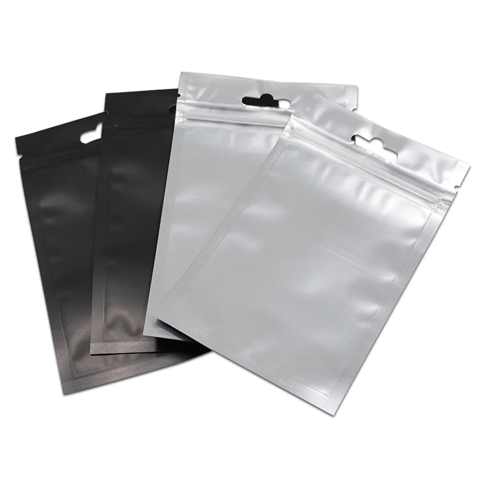 100pc 8" x 10" 2 Mil Clear Hang Hole Plastic Zip Bag Ziplock Bag Reclosable 3