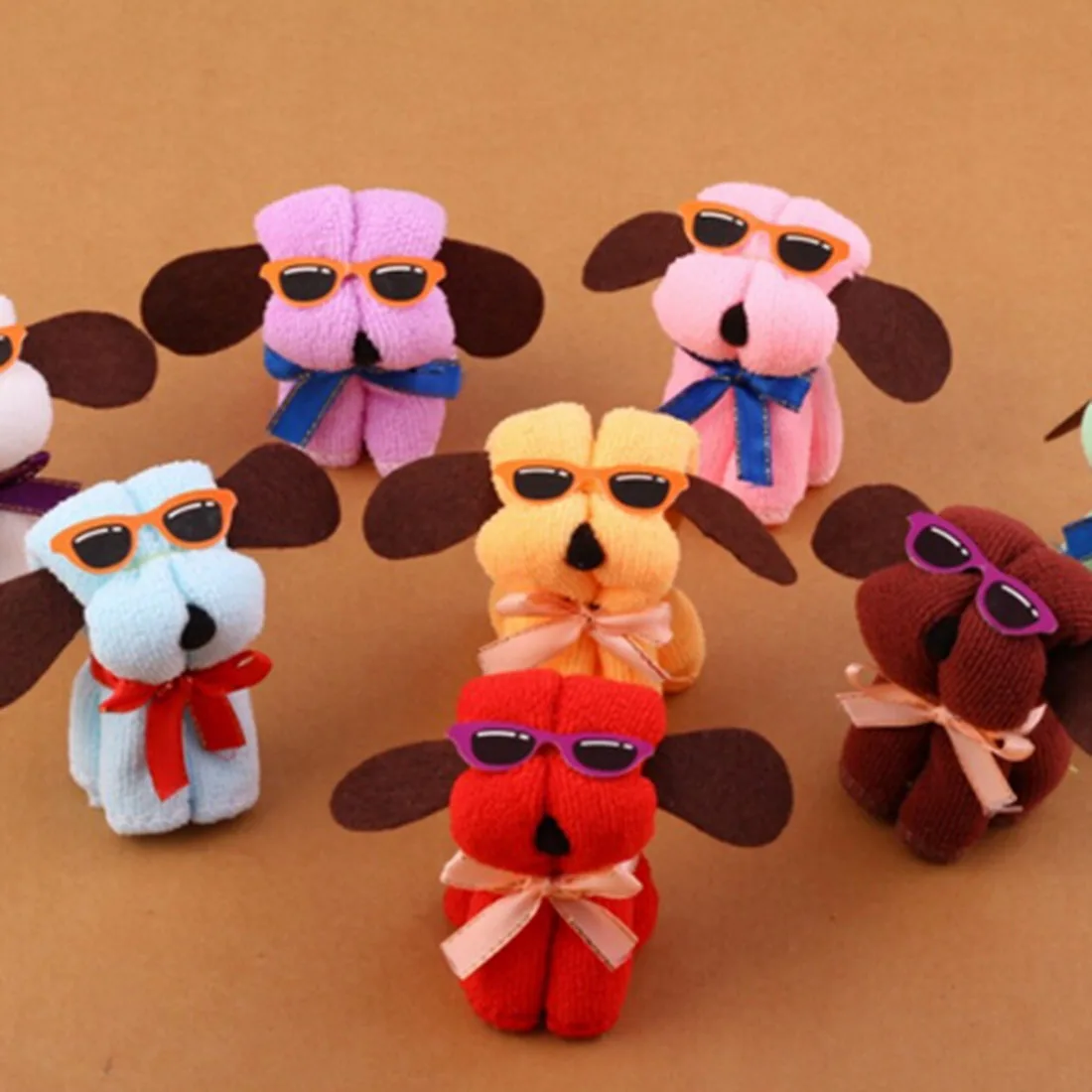 

New Arrival Microfiber Towel Hot Dog Cake Shaped + Sun Glasses Towel Cotton Washcloth Wedding Gifts Random Color