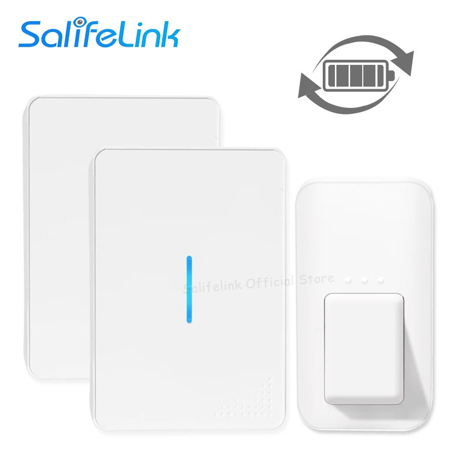 Salifelink Self Powered Waterproof Wireless DoorBell No Battery Need EU US UK Plug Home Ring Door Bell 1 2 Button 1 2 Receivers Salifelink Self Powered Waterproof Wireless DoorBell No Battery Need EU US UK Plug Home Ring Door Bell 1 2 Button 1 2 Receivers