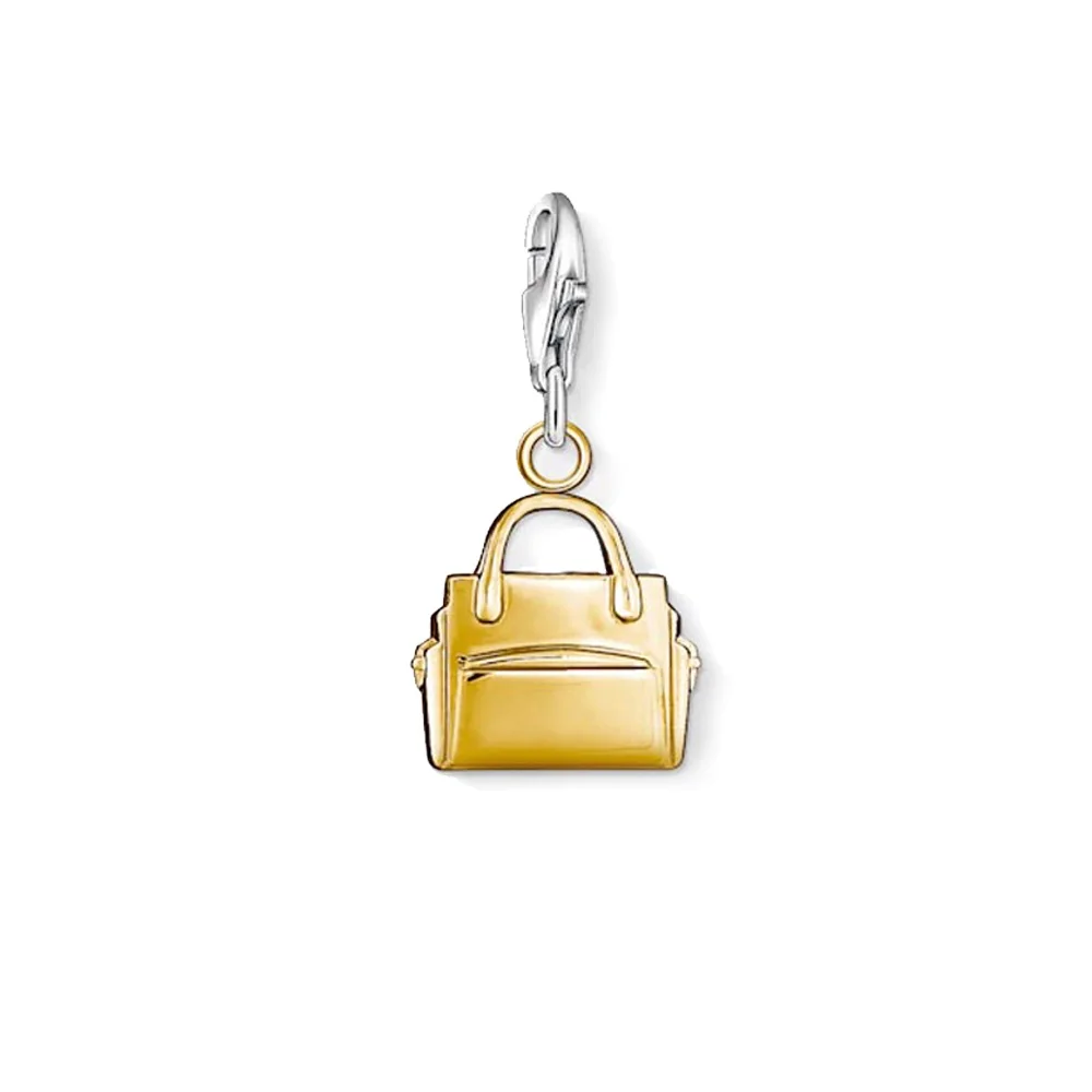 

Gold Color Handbag Charms Pendants Fit Bracelet Necklace Bag, Fashion Yellow Bag DIY Charm Fit Making Jewelry Gift For Women Men