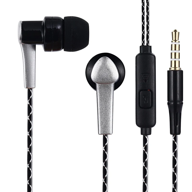 Fashion Braided Wired Earphone HiFi Stereo Super Bass Earphone Music In-ear Headset With Mic Portable Audio And Video Device