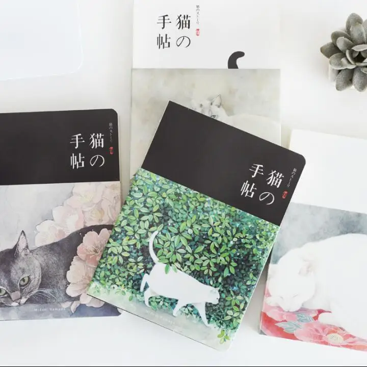 

"Flower Cat ver2" Cute Drawing Notebook Blank Papers Notepad Journal Sketchbook Study Diary