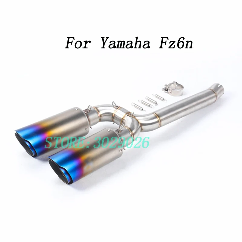 FZ-6N FZ-6S полный Системы слипоны для Yamaha FZ6N FZ6S FZ6 ФЗ 6 мотоцикл выхлопной глушитель со средним Труба среднего звена трубка