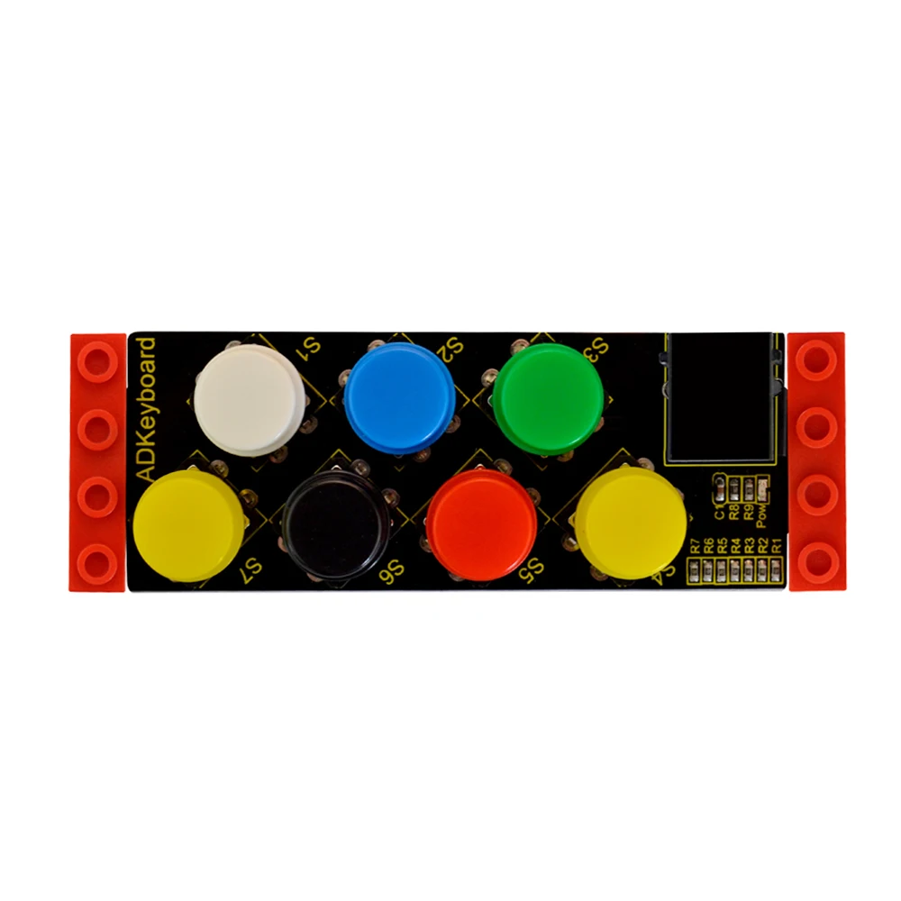 

kidsbits Blocks Coding ADKeyboard 7-Button Module for Arduino STEAM EDU (Black and Eco-friendly)
