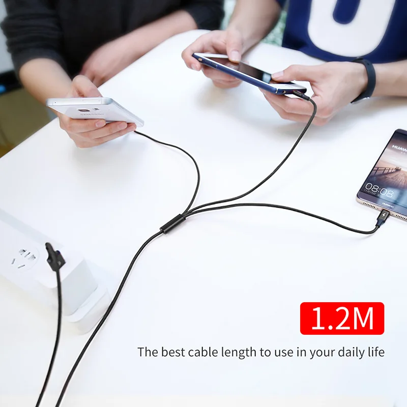 Tideseer 3 в 1 USB кабель для мобильного телефона, кабель для быстрой зарядки для iPhone X Xmax Xr samsung S9 S8 Xiaomi huawei