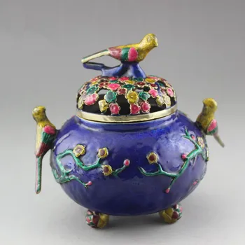 

Chinese Cloisonne copper incense burner sandalwood burner, like brow tip incense burner collection.