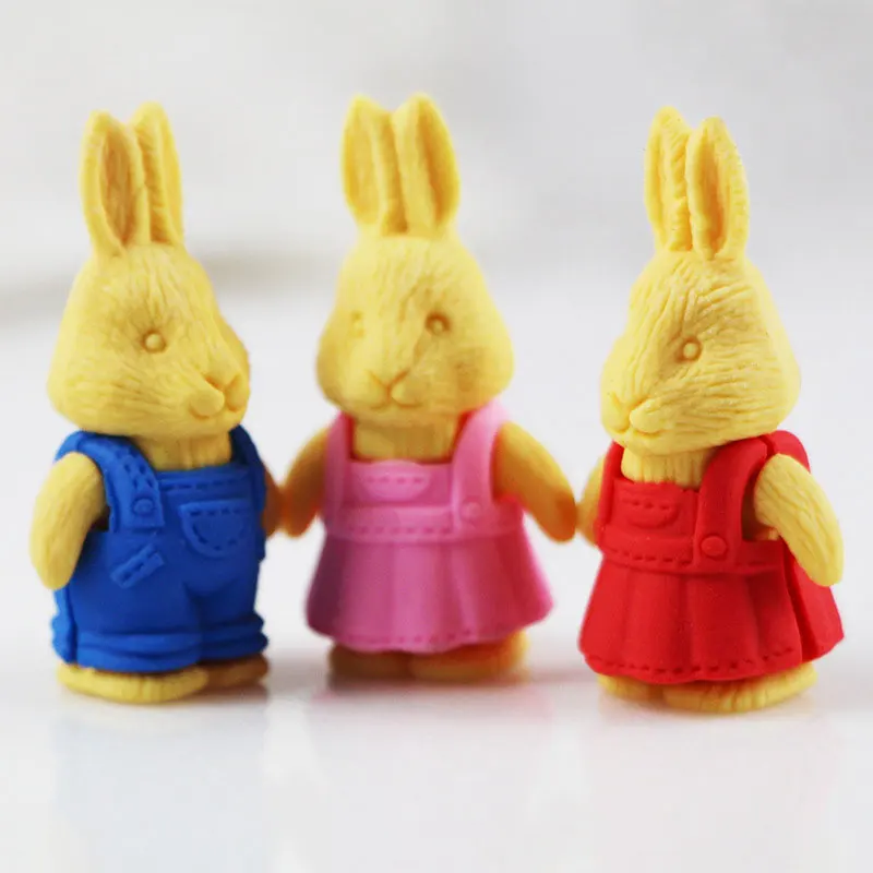1X мультфильм собрать ластик мини на кроличьем меху моделирование ластик канцелярские товары для приза, подарка, милые школьные канцелярские принадлежности papelaria