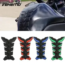 Vehemo 1PC Carbon Fiber 3D Motorcycle Tank Pad Anti-scratch Tankpad Oil Gas Protector Sticker For Honda kawasaki yamaha suzuki