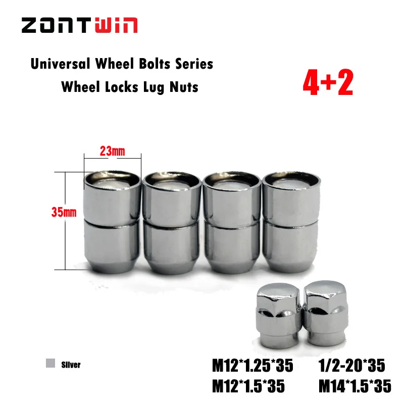 

4nuts+2keys M1/2 Alloy Wheel Nut Locks, ANTI-SHEFT NUT FOR the wheel/ rims of DODGE Journey Jeep Ford mustang Escape