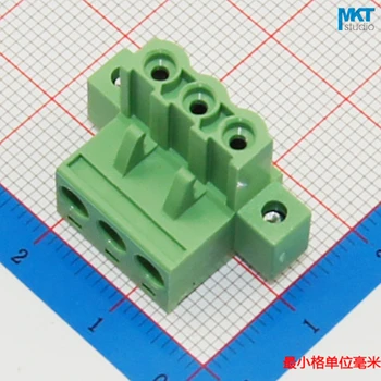 

100Pcs 3P 5.08mm Pitch Right Angle Female PCB Electrical Screw Terminal Block With Screw Fixed Hole Flange