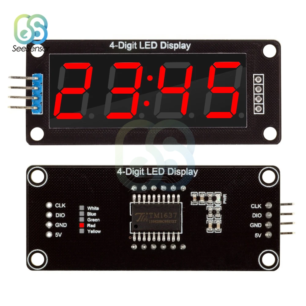 TM1637 0.56" 4-Digit Digital Clock LED Display Tube 7 Segments Module For Arduino