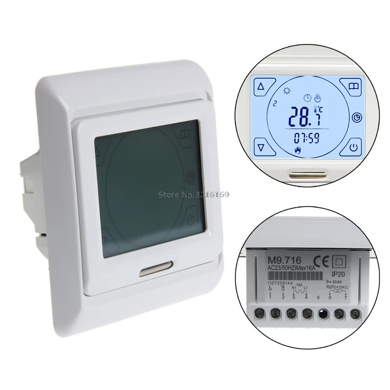 

For LCD Programmable Floor Heating Thermostat Controller Temperature Touch Screen Promotion