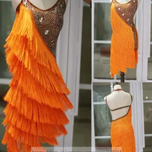 Юбка для латинских танцев, Женский сценический блестящий костюм с кисточками для латинских танцев, женские платья для латинских танцев, Румба Самба