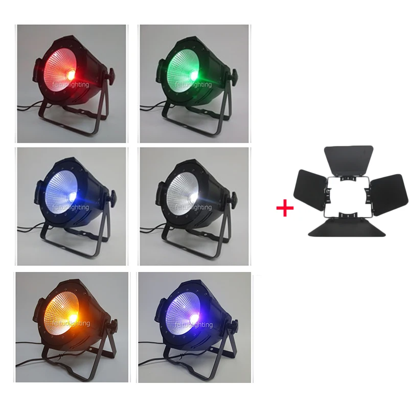 E-8pcs Led par 100 Вт cob par light 100 Вт WW/CW 4 в 1 uv DMX512 cob par can light с дверцей сарая