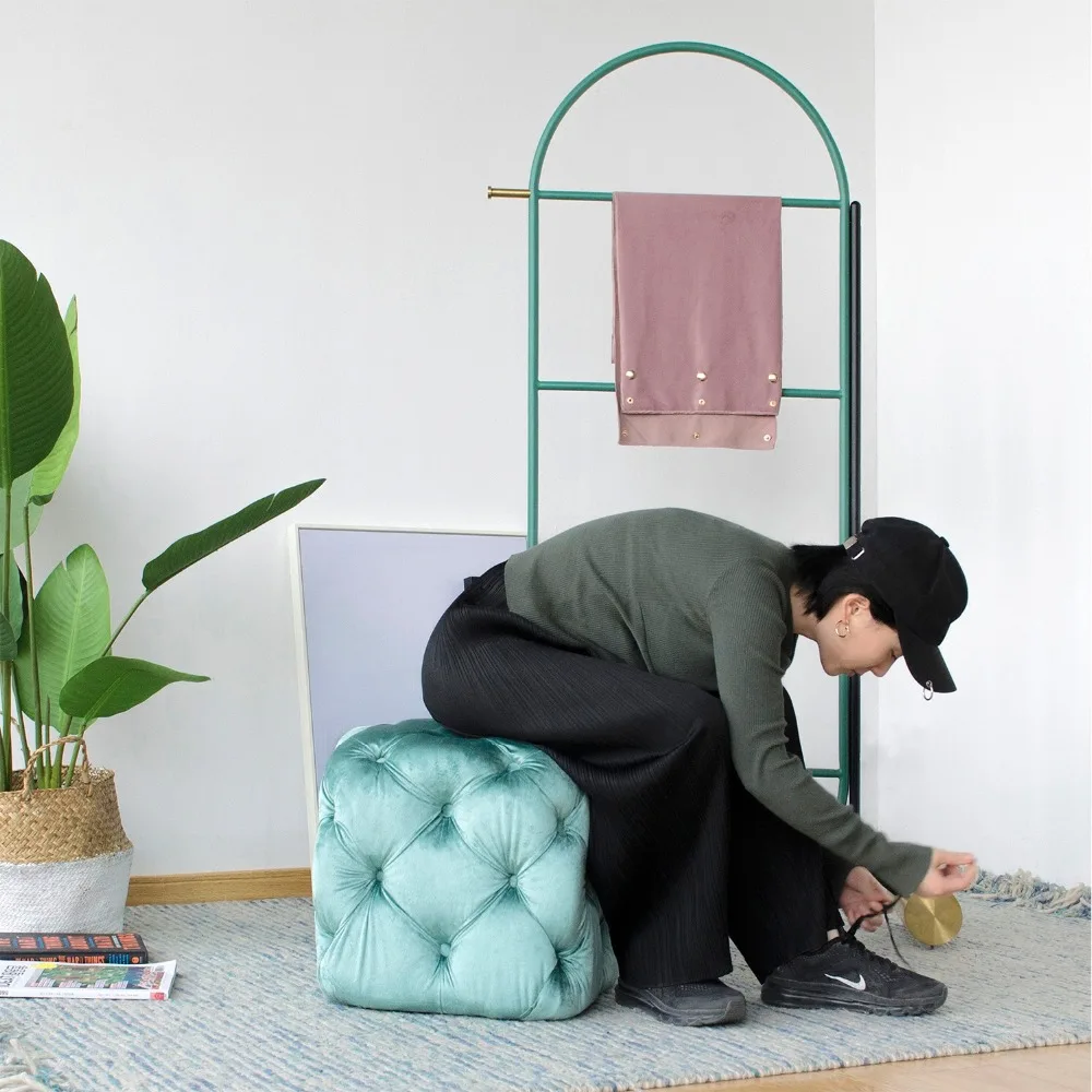 [InYard] attapulgable الجلوس الرصيف/المخملية موطئ/الملمس الماكياج البراز في الشمال نوم المعيشة غرفة ل حذاء البراز