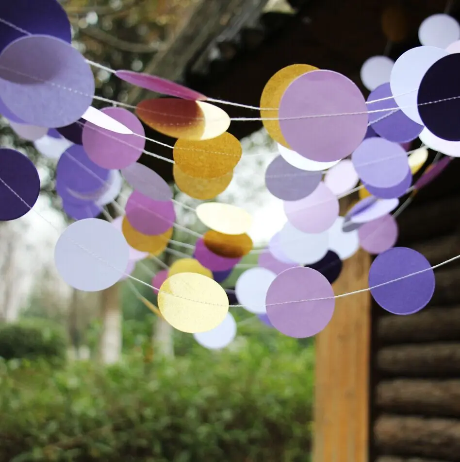 (5 шт./лот) Фиолетовый Золото Гирлянды Фон Свадьба Праздник Фотосессии Торжества