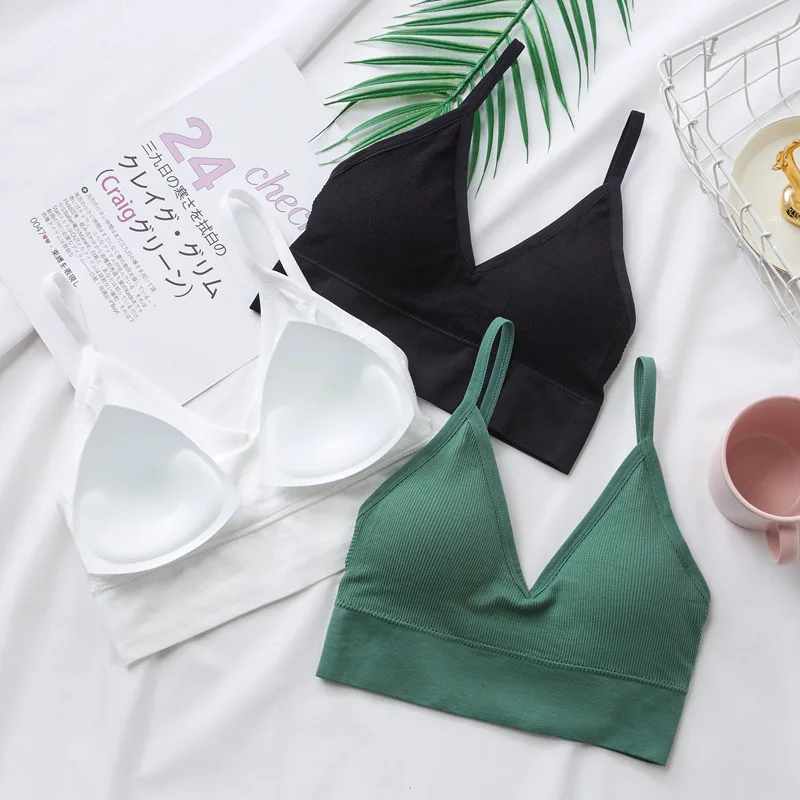 Women Crop Tops Bra Basic Tube Top Female Streetwear Sleeveless Seamless Sports Bra Cropped Camis Top Tee Sexy Camisole Femme