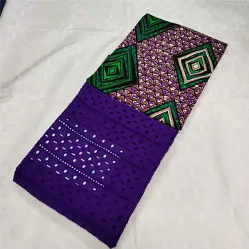 

Hot Selling High Quality 3+2 Yards African Wax Fabric Newest Cotton Lace With African Wax Fabric For Women Dress! TLF7171